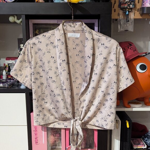 OAK & FORT TIED CROP TOP US S - Picture 1 of 4